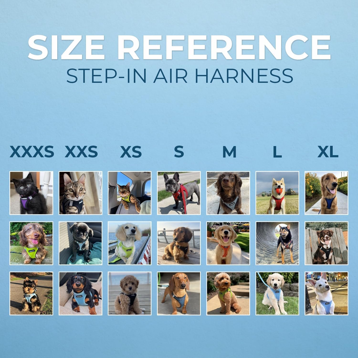 Voyager Step-in Air All Weather Mesh Harness and Reflective Dog 5 ft Leash Combo with Neoprene Handle, for Small, Medium and Large Breed Puppies by Best Pet Supplies - Set (Baby Blue), M - Image 8