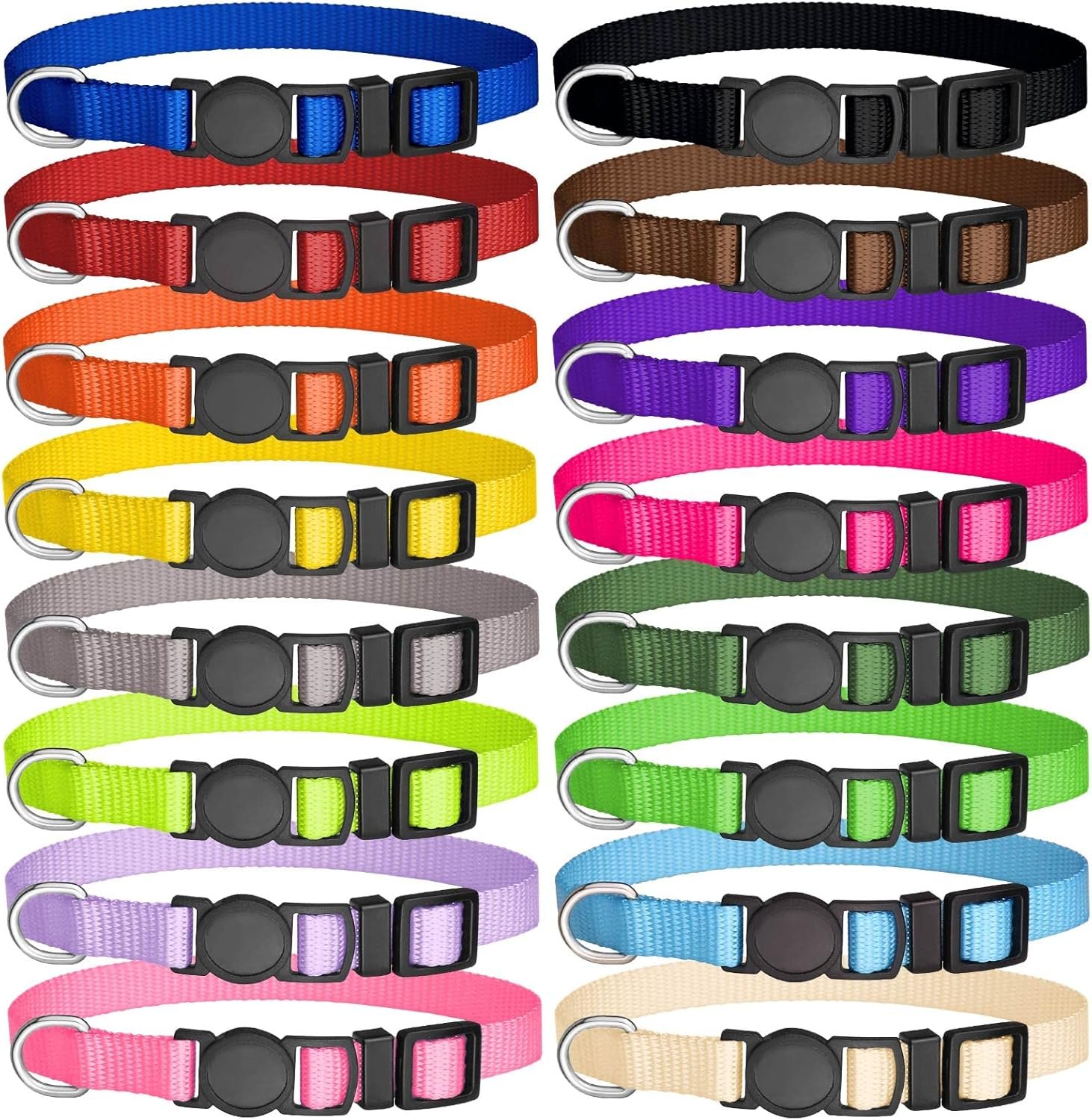 16 PCS Puppy Collars, Safety Buckle Collars for Litter Nylon Adjustable Small Puppies, Breakaway ID Whelping Pet Supplies,Stuff,Accessories(S) - Image 2