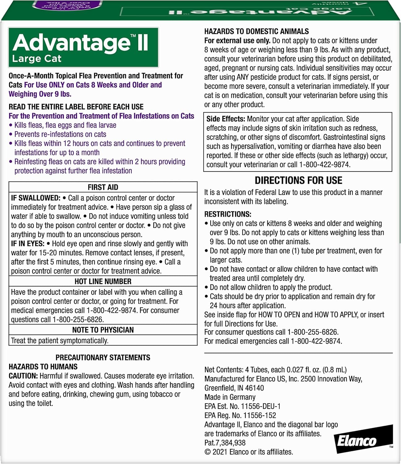 Advantage II Large Cat Vet-Recommended Flea Treatment & Prevention | Cats Over 9 lbs. | 4-Month Supply - Image 3